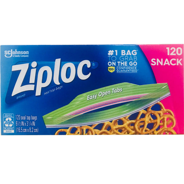 Ziploc Snack Size Bags 120 bags - 16.5cm x 8.2cm