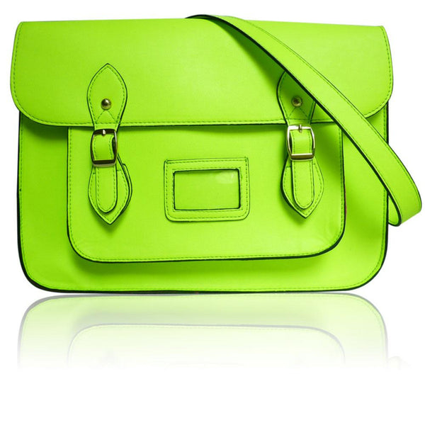 New Ladies Girls Designer Satchel Faux Leather University Crossbody Bag