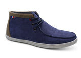 Mens Navy Canvas Smart Casual Lace-Up Ankle Desert Boots Shoes Size UK 6-10
