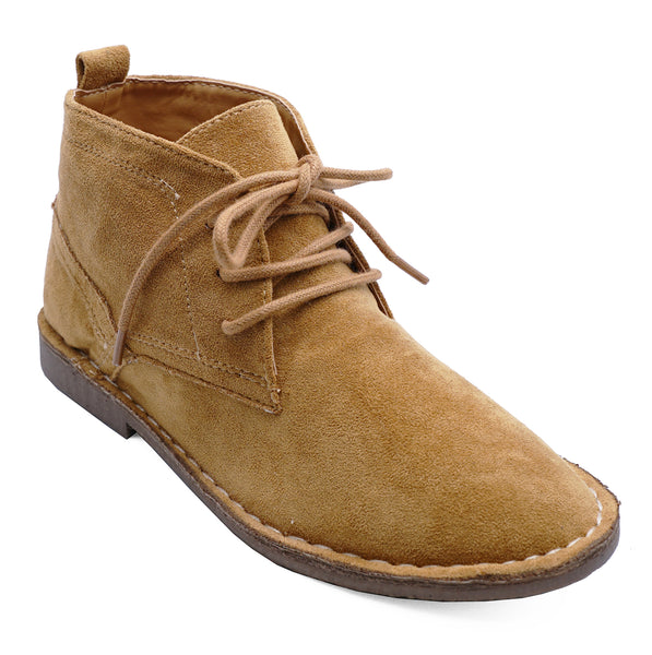 Boys Kids Desert Dealer Lace Up Smart Casual Ankle Tan Boots Shoes Sizes 6-13