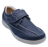 Mens Navy Comfy Lightweight Smart Casual Loafers Touch Strap Deck Shoes 6-12