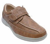 Mens Tan Comfy Lightweight Smart Casual Loafers Touch Strap Deck Shoes 6-12