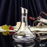 Elegantly Handcrafted Crystalline Wine Decanter With Stainless Steel Aerator