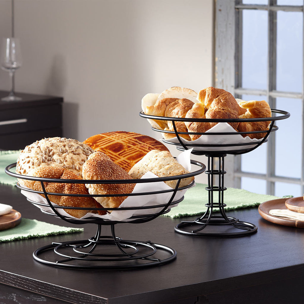 Perfect Classic Steel Mesa 2-Tier Stacking Fruit Basket In Black ...