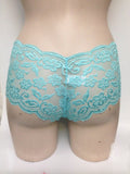 2 x Ladies Lingerie Seduction Knickers Lace Underwear Turquoise Size 8-10