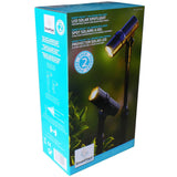 LED Solar Spotlights Adjustable Height Focus Smart Garden Lights 2-Pack