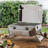 Nexgrill 2 Burner BBQ Stainless Steel Table Top Gas Barbecue