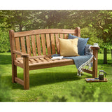 Durable Natural Pine Wood Garden Patio 3 Seater Slatted Back Bench