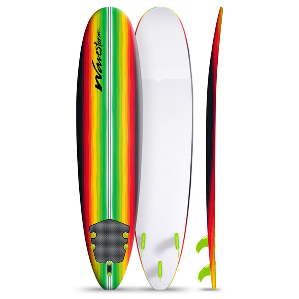 Classic 8ft Soft Crosslink Top Deck With Texture Grip Surfboard in Red & Green