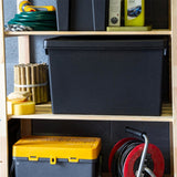 2 X Wham Bam 92L Stackable Recycled Plastic Storage Box & Lid Black