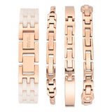 Anne Klein New York Swarovski Crystal Accented Ladies Rose Gold Tone Watch Set